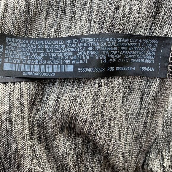 Zara silver metallic long-sleeved V-overlap front blouse, bell elastic cuffs, S - Picture 11 of 11